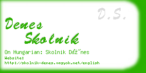 denes skolnik business card